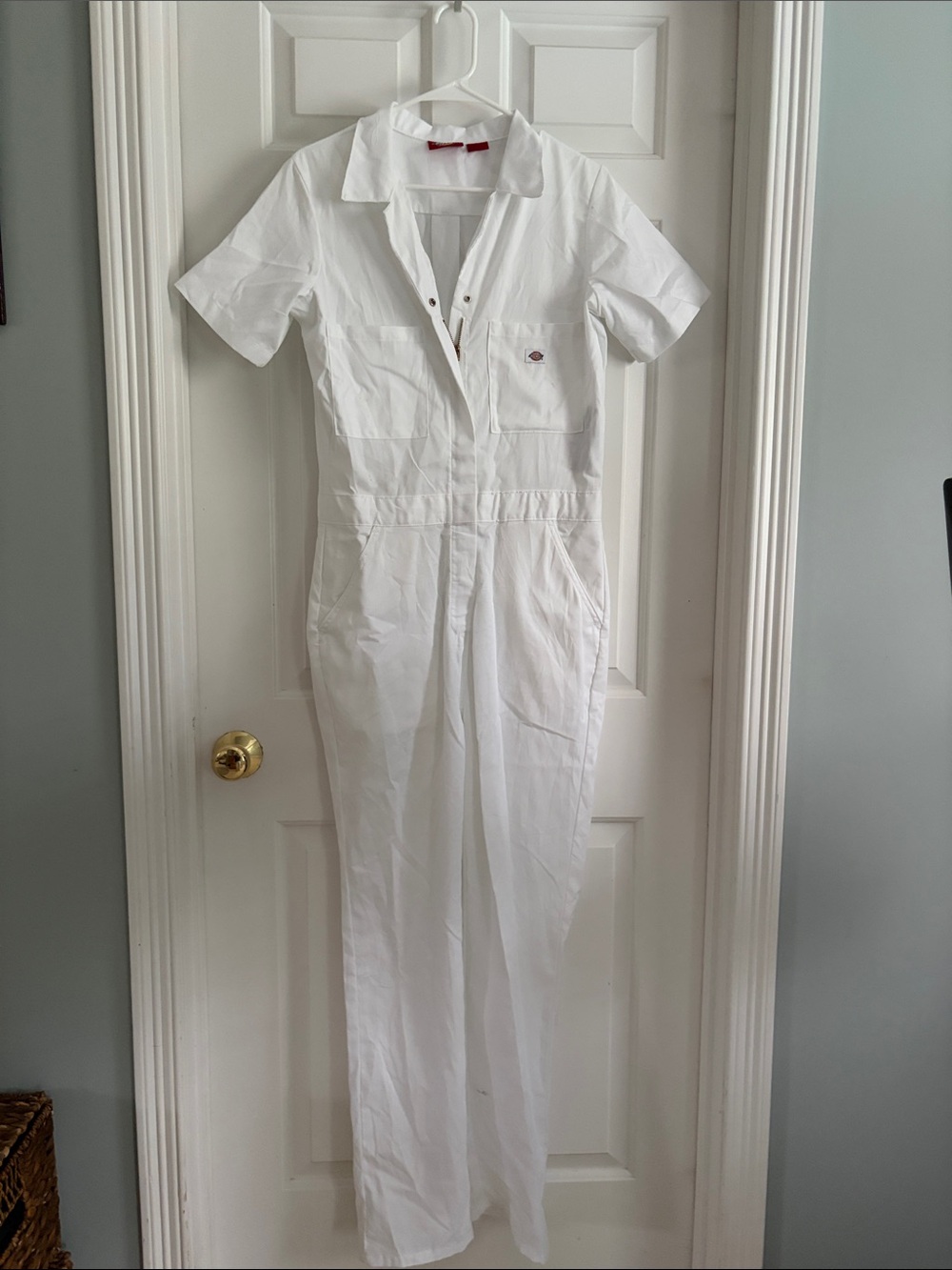 Dickies White Short-Sleeve Utility Jumpsuit